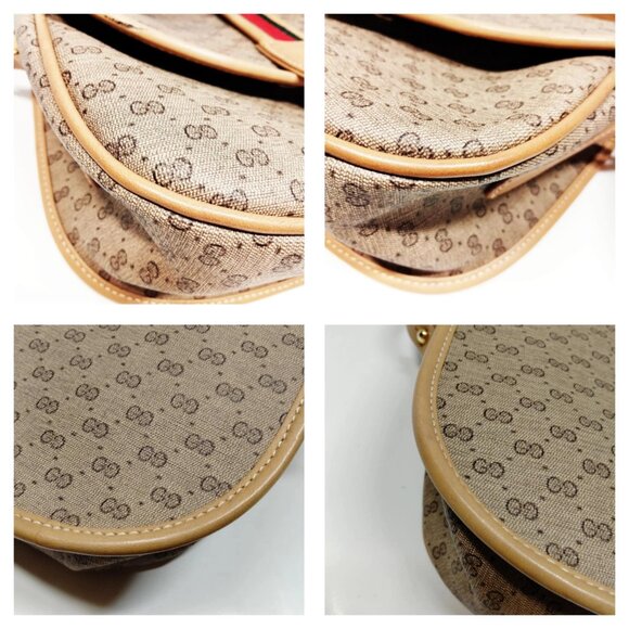 Authentic Gucci Shoulder Bag Sherry Line Brown PVC mn424-120625 - Picture 6 of 16